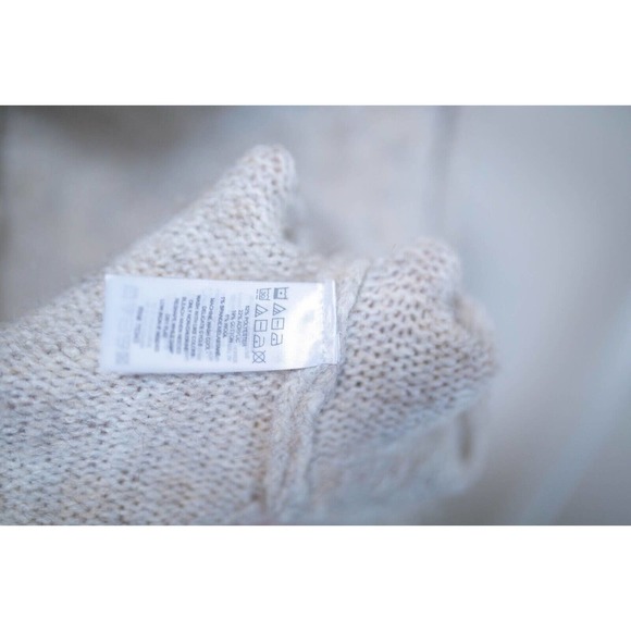 Ruby Moon Gray Wool Alpaca Blend Chunky Oversized Turtleneck Sweater SZ L - Picture 7 of 7